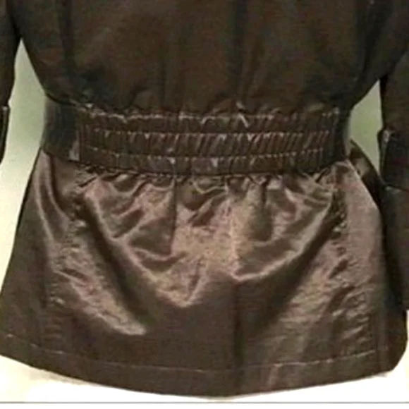 🤎 Impeccable Vintage Satin Deep Dark Rich Chocolate Brown Tie Jacket - M - Picture 6 of 9